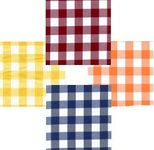 GINGHAM POLY COTTON CHECK TABLE CLOTH COVER - VARIOUS COLOURS 