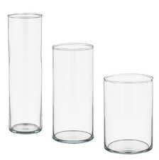 CYLINDER Clear Glass Vase Set