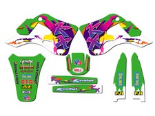 1999-2002 KX 250 THROWBACK Green Senge Graphics Kit Compatible with Kawasaki