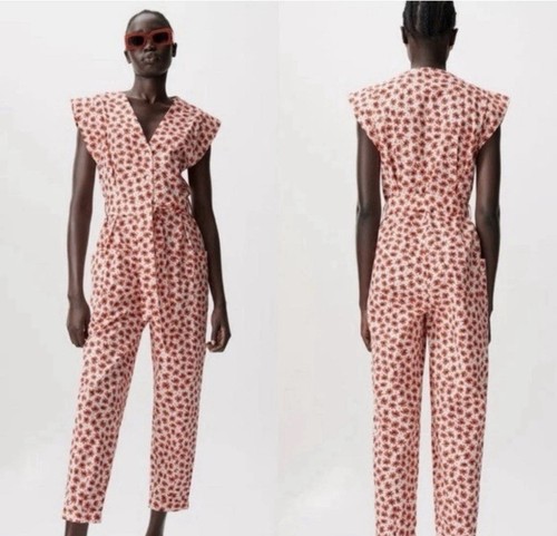 Zara floral red jumpsuit - zara,