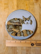 Highland Stoneware 6"  Striped Cat Plate Made In Scotland