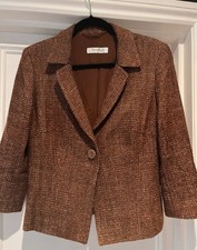 Max Mara Made In Italy Wool OrangeRust Jacket Size UK 12