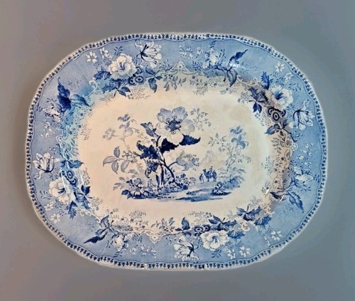 Victorian meat platter blue - victorian,