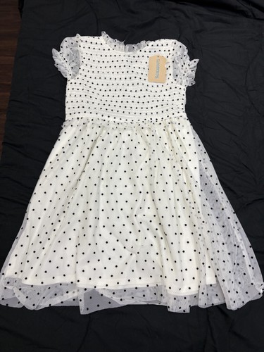 Girls white black polka dot - girls,