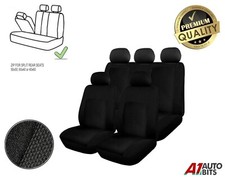 Car Split Rear Seat Covers Full Set Black Fabric For Skoda Octavia Superb Fabia