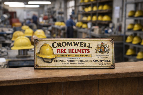 Fire helmet sign cromwell - fire,