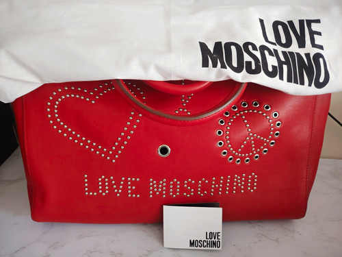 Love moschino red studded - red,