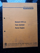 HOWARD GEM ROTOVATOR  810 cc TWIN CYLINDER PETROL ENGINE MANUAL & PARTS LIST