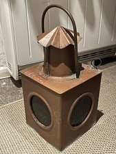 Vintage Copper Lamp - Nautical Railway Carriage - Red & Green