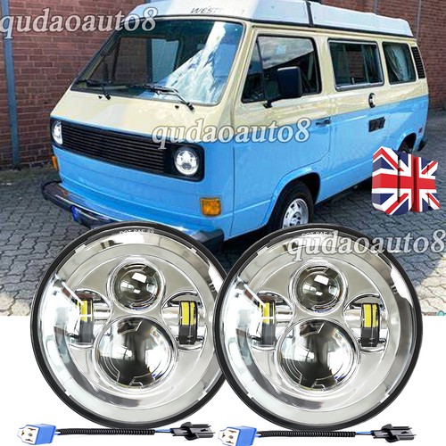 Pair chrome 7inch round led - round,