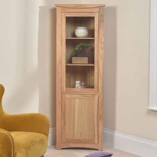 Solid oak corner display - oak,