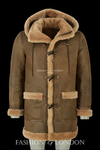 Mens sheepskin duffle coat - duffle,