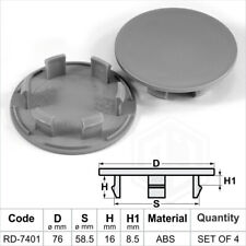 Wheel center caps centre universal alloy rim plastic 4x cap 58.5-76