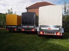 NEW TWIN AXLE Trailer Box Camping Car 9FT x 4FT 2,70 x 1,32 m +150cm TOP COVER