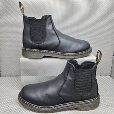 Dr. Martens 2976 Boots UK 4 Black Smooth Leather Chelsea Docs Side Zip School 
