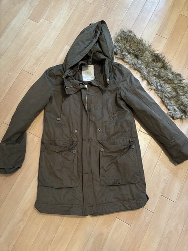 Zara trf khaki green parka - zara,