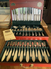 BEAD Design George BUTLER Silver Plated Canteen of Cutlery Set 82 Pieces 8 Place
