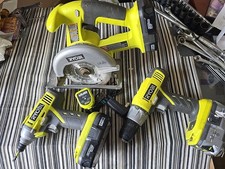 Ryobi 18V Cordless Drill, Saw and Driver Tool Combo Kit  (P501G, P271, P234)USED