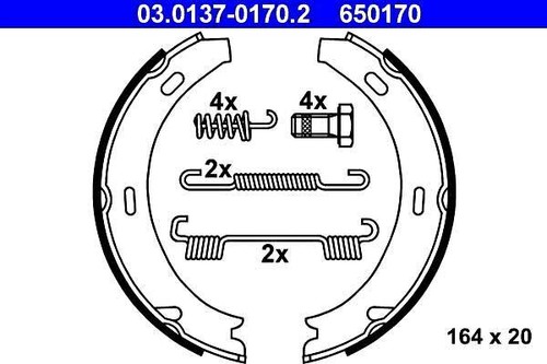 Parking brake shoe set - parking, ate