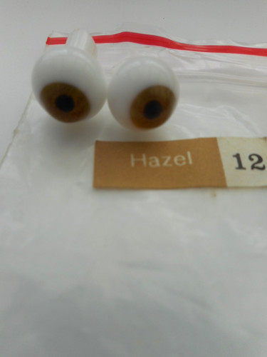 Glass paperweight doll - , eyes