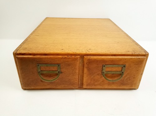 Vtg antique two drawer oak - antique,