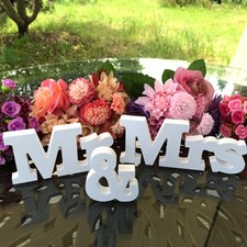 Wedding birthday party decoration white letters mr & mrs wedding creative YU`-s