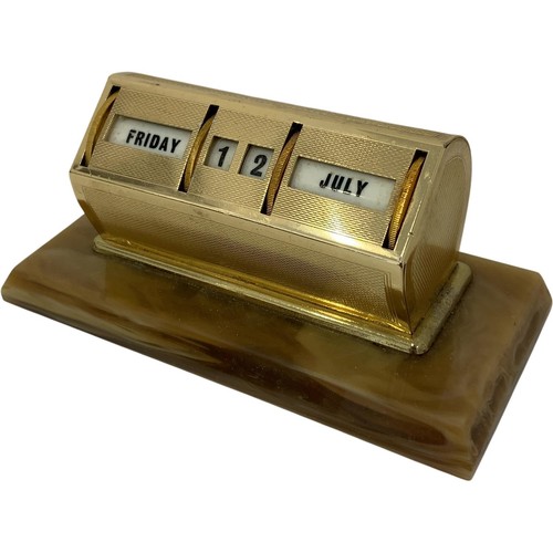Vintage brass perpetual desk - perpetual,