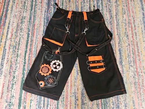 Black orange gothic pant punk - black/orange,