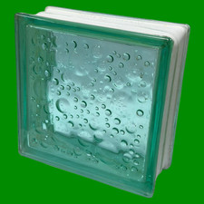 Green Bubbles Glass Block Brick Architectural Privacy Wall Square 190mm² x 80mm