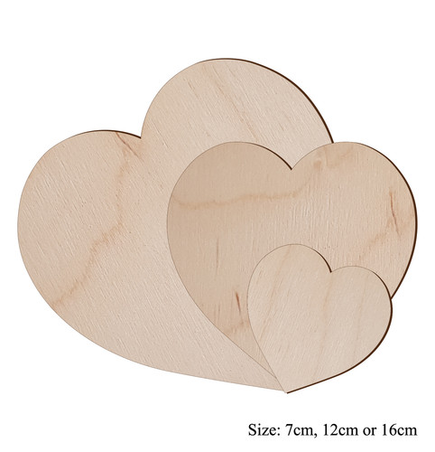 Wooden heart shapes 7cm 12cm - heart,
