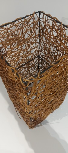 Rustic rattan wicker lamp - rattan,