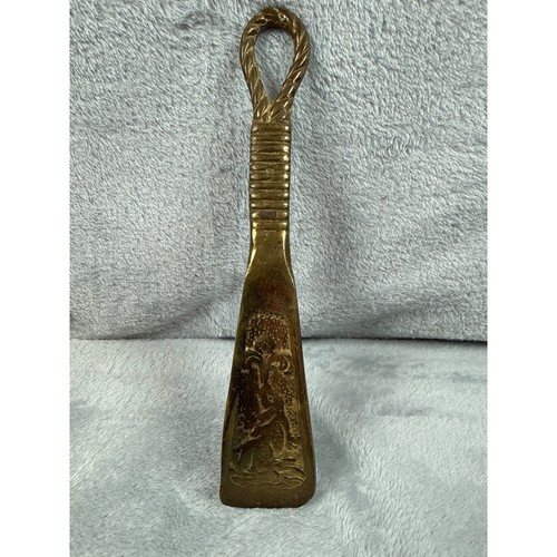Vintage solid brass shoe horn - vintage,