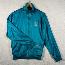 Adidas Originals Chile 62 Track Jacket Teal Blue S Retro Trefoil Logo Full Zip
