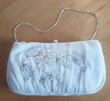 Stunning White Satin Beaded Holy Communion Bag