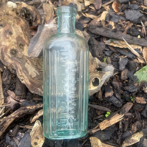 Antique aqua glass ribbed - glass,