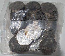 2021 Gibraltar Christmas 50p Sealed Bag of 50 Coins Some with toning