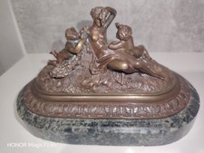 ✨ Stunning Bronze Sculpture - Venus and Two Putti on Marble Base