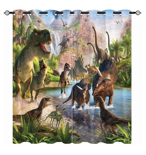 Dinosaur curtains jungle - curtains,