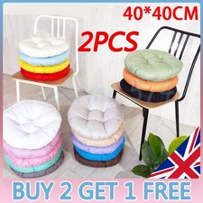 2X Round Chair Seat Pad Cushions Indoor Outdoor Dining Garden Patio Pillow