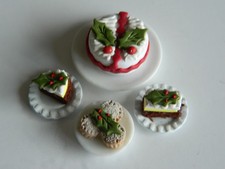 (CF25) 1/12th scale DOLLS HOUSE HANDMADE CHRISTMAS CAKE SET