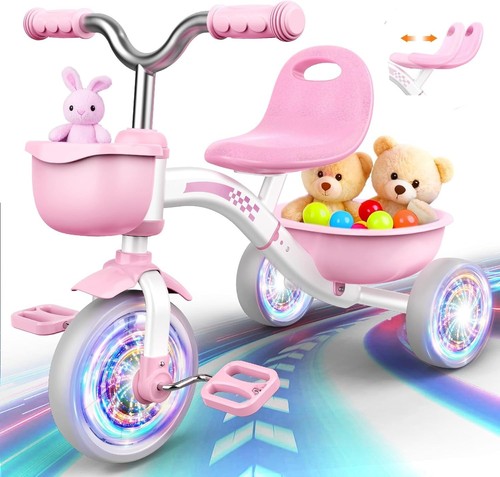 Pink tricycle balance - balance, bike