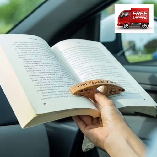Retro wooden book page holder - page,