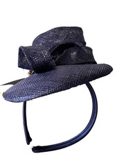 Phase Eight Navy Blue Facinator Hat One Size BNWT Twist Top