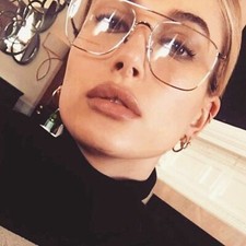 Aviation Metal Frame Sunglasses Classic Optics Eyeglasses Transparent Clear Lens