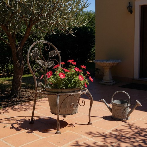 Metal plant stand single bench - plant,