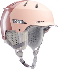 BERN Hendrix Adult Snow Helmet, Metallic Rose Gold Hatstyle w/Gray Liner, Medium