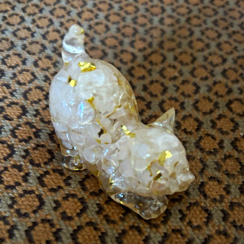 Glass crystal cat figurine - glass/crystal,