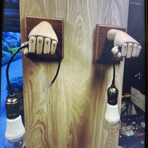 Wooden mannequin hand lamp - mannequin,