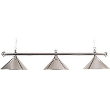 Canopy Lighting - Pool Table Canopy - Chrome Bar With 3 Chrome Shades