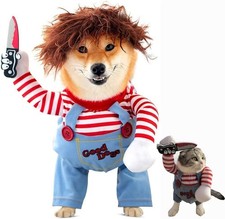 Pet Chucky Dogs Halloween Costume Party Cosplay Pets Fancy Dress Jumpsuits UK